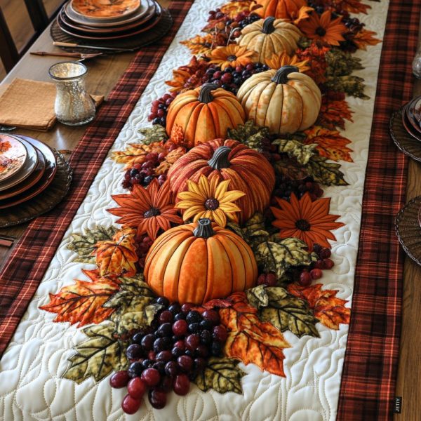 Pumpkin Parade Quilted Table Runner