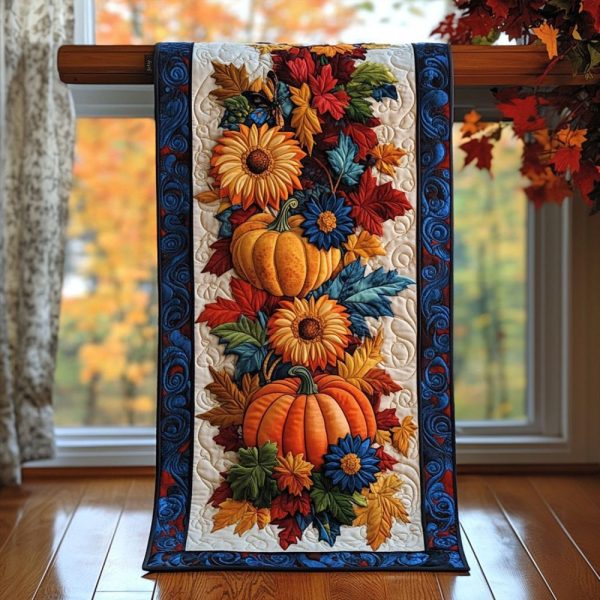 Pumpkin Parade Quilted Table Runner