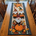 Pumpkin Gnome Quilted Table Runner