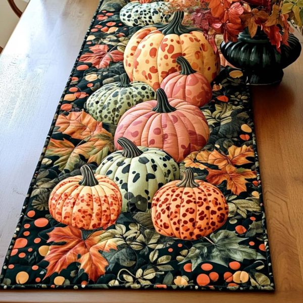 Pumpkin Parade Quilted Table Runner
