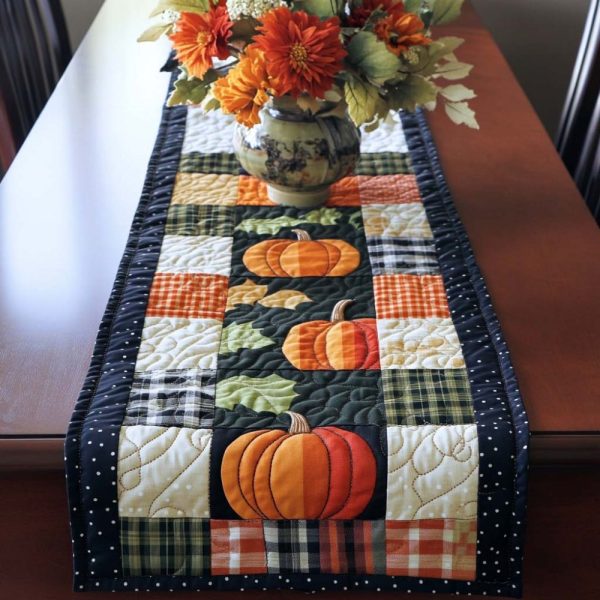 Pumpkin Path Quilted Table Runner