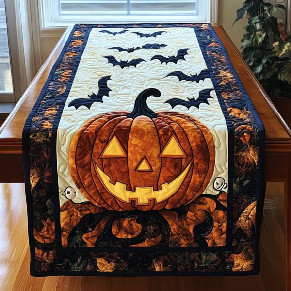 Pumpkin Spirit Quilted Table Runner