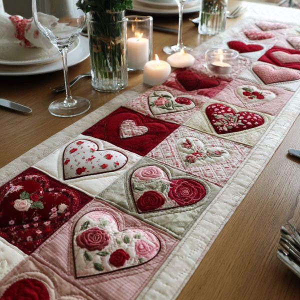 Pure Romance Quilted Table Runner