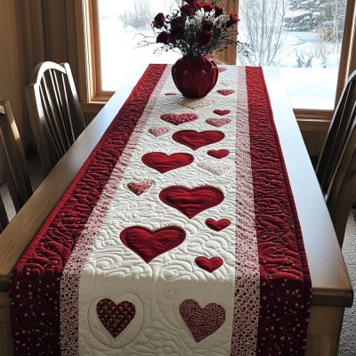 Pure Heart Quilted Table Runner