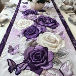 Purple Petal Serenity Quilted Table Runner