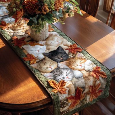 Purrfect Harmony Quilted Table Runner