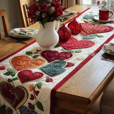 Quiet Blend Quilted Table Runner