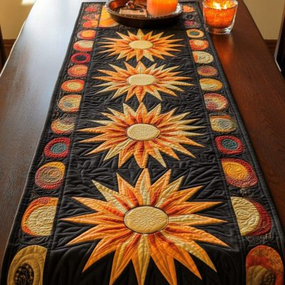 Radiant Bloom Quilted Table Runner