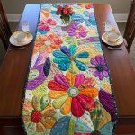 Radiant Blossoms Quilted Table Runner