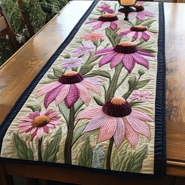 Radiant Flowers Quilted Table Runner