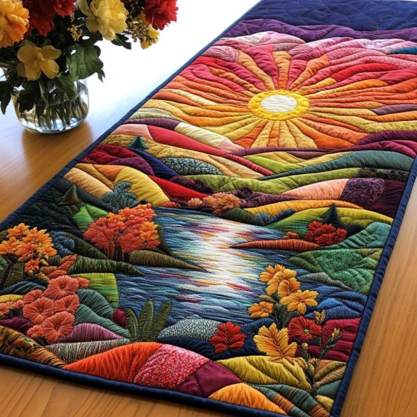 Radiant Horizon Quilted Table Runner