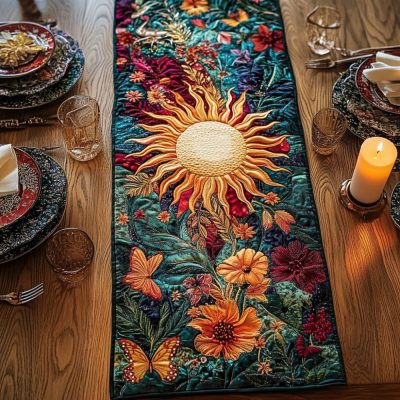 Radiant Meadow Quilted Table Runner