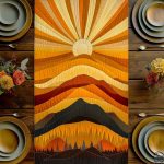 Radiant Peak Sunrise Quilted Table Runner
