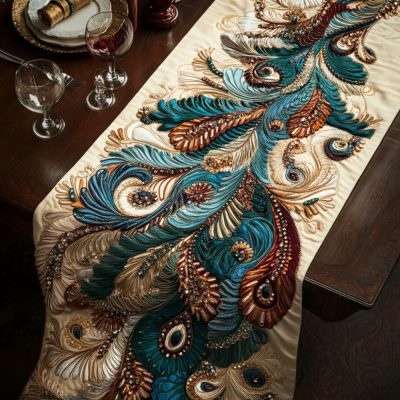 Radiant Plumage Quilted Table Runner