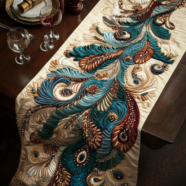 Radiant Plumage Quilted Table Runner