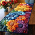 Rainbow Blooms Quilted Table Runner