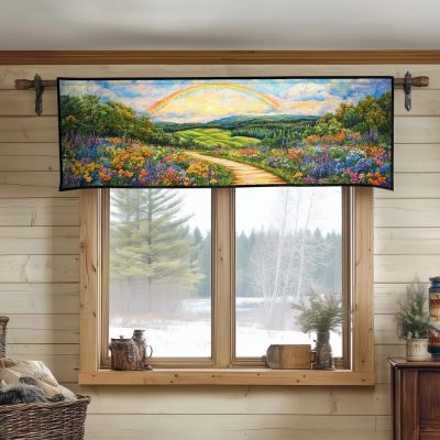 Rainbow Meadow Quilted Valance
