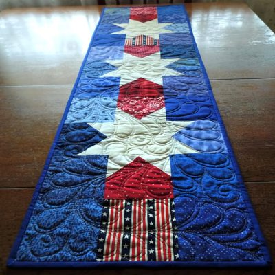 Red, White, And Blue Quilted Table Runner