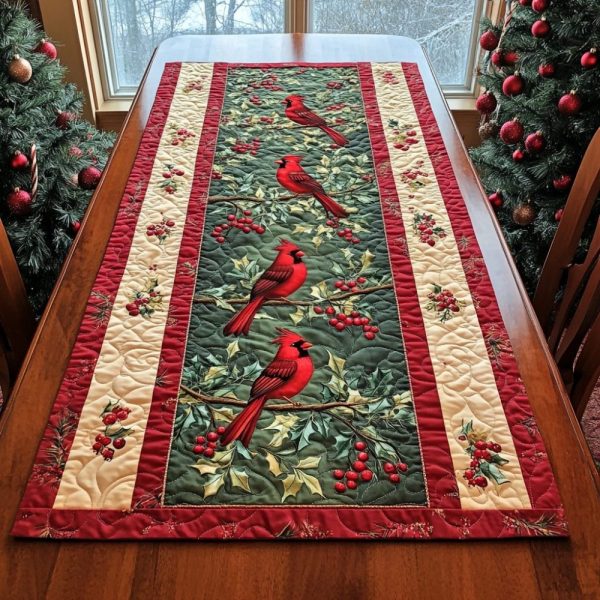 Red Wings Of Wonder Quilted Table Runner