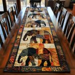 Regal Elephant Journey Quilted Table Runner