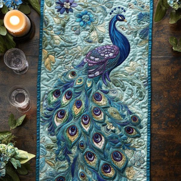 Regal Bloom Quilted Table Runner