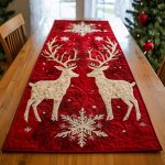 Reindeer Frost Quilted Table Runner