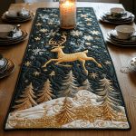 Reindeer Night Quilted Table Runner