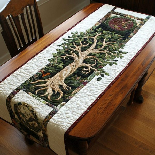 Roots Of Tranquility Quilted Table Runner