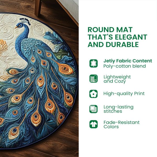 Cliff Stag Gaze Quilted Round Mat