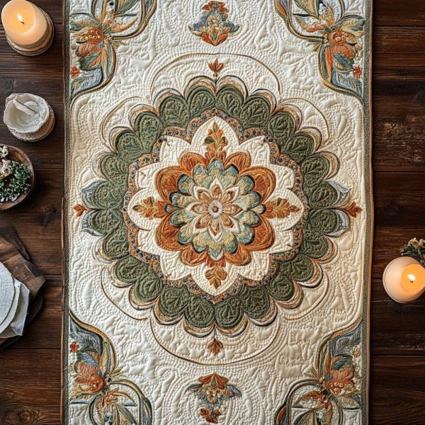 Royal Bloom Quilted Table Runner