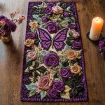 Royal Butterfly Quilted Table Runner