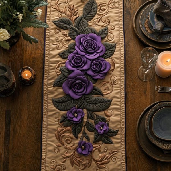 Royal Petals Quilted Table Runner