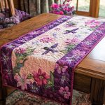 Ruby Hummingbird Radiance Quilted Table Runner