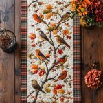 Rustic Bird Glow Quilted Table Runner