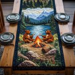 Rustic Escape Bear Quilted Table Runner