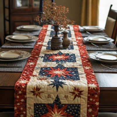Rustic Patriot Quilted Table Runner