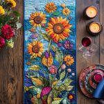 Rustic Petals Quilted Table Runner