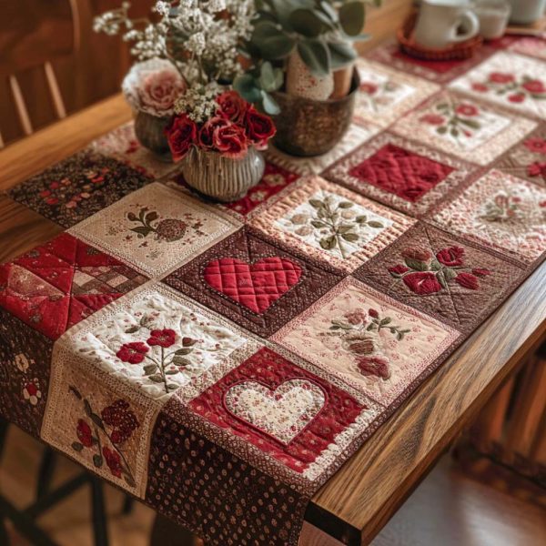 Cottage Heart Quilted Table Runner