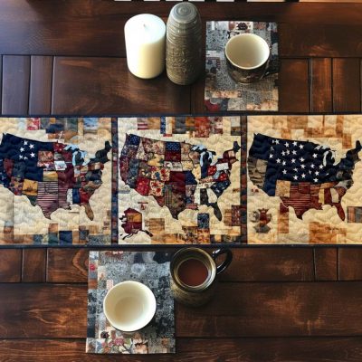 Rustic States Quilted Table Runner