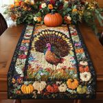 Rustic Turkey Path Quilted Table Runner