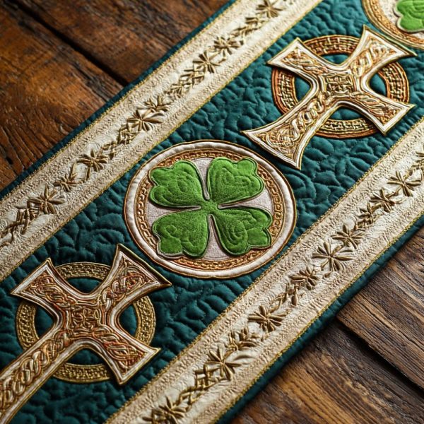 Sacred Shamrock Knot Quilted Table Runner