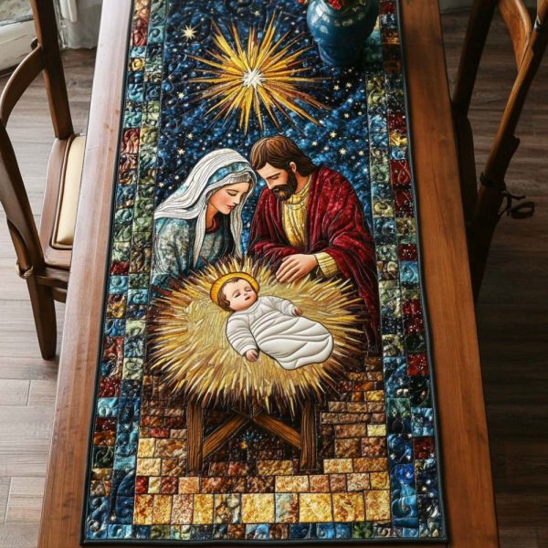 Sacred Star Family Quilted Table Runner