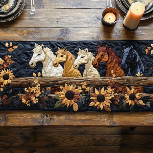 Saddle Bloom Quilted Table Runner