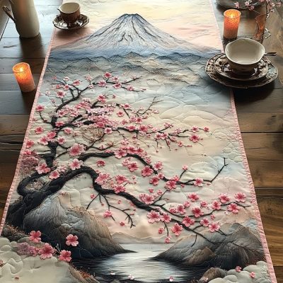 Sakura In Bloom Quilted Table Runner