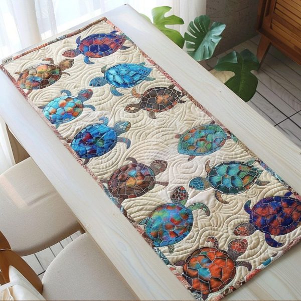 Sand & Sea Turtle Quilted Table Runner