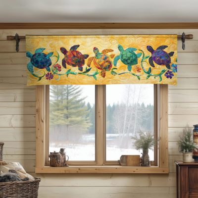 Sea Turtle Symphony Quilted Valance