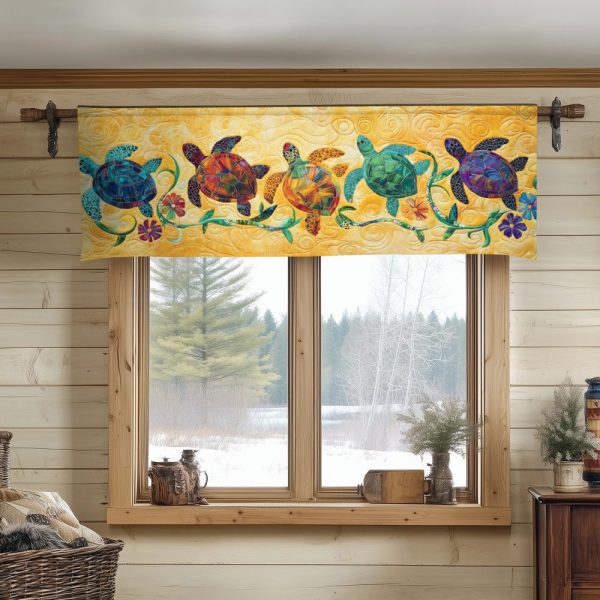Sea Turtle Symphony Quilted Valance
