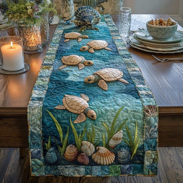 Seagrass Sanctuary Quilted Table Runner