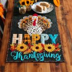 Seasonal Turkey Quilted Table Runner