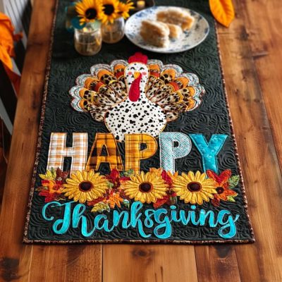 Seasonal Turkey Quilted Table Runner